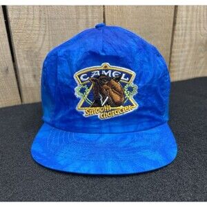 Vintage Joe Camel Hat Cap Cigarette Smooth Character Blue Snapback 90s